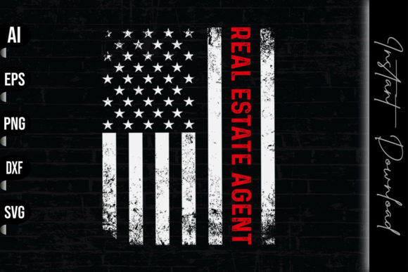 Download Real Estate Agent - Distressed US Flag - Real Collection
