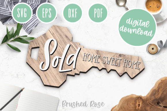 Download Sold Key Laser Cut File| Realtor Svg - Real Collection