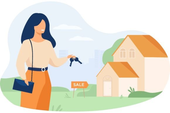 Download Realty Agent Holding Keys and Standing N - Real Collection