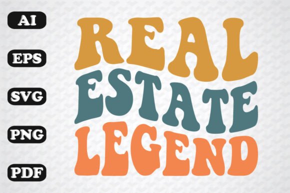 Download Real Estate Legend Retro Wavy Svg - Real Collection