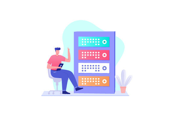 Download Man Sitting Front of Data Center - Data Collection